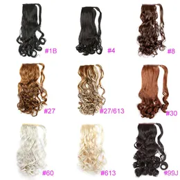 Greatremy 22" Long Wavy Wrap Around Ponytail Hair Extension Synthetic for Girls 12Colors #1B#16#27#27/613#30#33#4#6#60#613#8#99J New Arrival