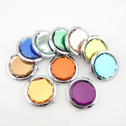 Portable Home Office 7cm Folding Compact Metal Pocket Mirror Makeup Mirror For Wedding Favors Gift LX2571