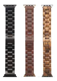 Wooden Watchband With Metal Buckle Strap For Apple Watch Band 44 mm 40mm 42mm 38mm 22mm Bracelet Iwatch Series 6 5 4 3 Wristband