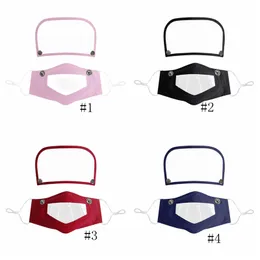 4style 2 In 1 Face Eye Shield Lip Mask Transparent PET Mouth Cover Anti-fog Clear Mask Deaf Mute Designer Masks Visible Masks GGA3585-2