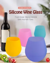 Wholesale Food Grade Silicone Drinking Cup 4pcs/set Portable Telescopic Wine Glass Folding Home Office Outdoor Travel Camping Drinking Glass