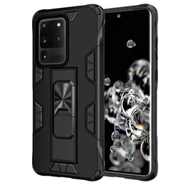 Samsung Galaxy S8 S9 S10 Plus S10E S20 Ultra Note 10+ Plus 5G用のミリタリーグレード15フィート落下テスト保護ケースのキックタンドカバー