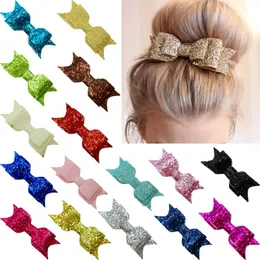 Flickor Sequin Big Bow Hairclips Mode Kids Kvinnor Glitter Bow Madchen HaarsPangen Hair Clip Glänsande Barrettes Headdress Tjejer Hårklipp