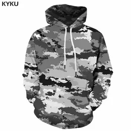 Mens Hoodies Sweatshirts Kyku Camouflage Hoodie Men Streetwear Grey Camo 3D Hoodies Anime Print Sweatshirt Hooded Military Vintage Herrkläder Pullover CX20072