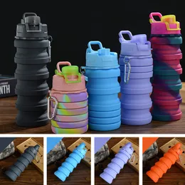 500ML Portable kettle Retractable Silicone Water Bottle Folding Collapsible Coffee Waters Bottle Travel Drinking Bottles Cups Mugs50pcs ZC910