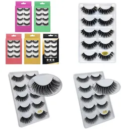 SHIDISHANGPIN 5 pairs 3d mink lashes professional false eyelashes hand made faux cils natural crisscross makeup tool