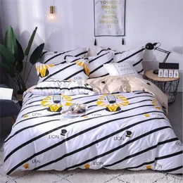 2020 Cotton Stripe Bedding Sets 4 Pcs Bed Suit Duvet Cover Sheet Pillowcase Designer Bedding Supplies Cheap