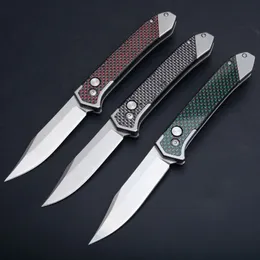 2020 New Auto Tactical Knife 8Cr13 Stone Wash Blade Carbon Fiber Handle Outdoor Camping Hiking Hunting EDC Pocket Knives 3 Colors