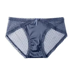 Satin sexy mesh breathable lace panties briefs Underwear Transparent Uderpants Intimates Lingerie middle waist panty women clothes