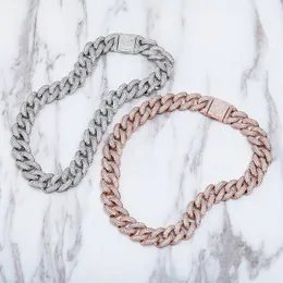 Женщины Choker ожерелье ювелирных изделий 14мм 14 / 15inch Позолоченные Bling Ice Out CZ кубинский ожерелье Choker для партии Wedding Hot Gift