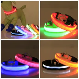 LED Flash Pet Pies Kołnierze Regulowane nocne światło bezpieczeństwa Smycz szczeniak psów domowe materiały dla zwierząt domowych
