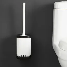 Home Toilettenbürstenhalter Ständer Schutzset Wandmontiertes Badezimmer-Reinigungswerkzeug