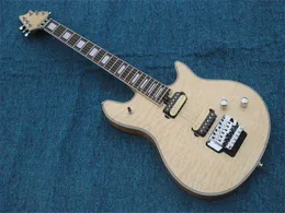 Factory Custom Milky Yellow Ciało Elektryczna gitara z wzorem w chmurze, sprzęt chromowany, podstrunnicy Rosewood, można dostosować