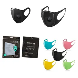 Black Reusable Breathing Valve Face Mask Washable Black Anti Dust PM2.5 Respirator Dustproof Anti-bacterial Mouth Cover
