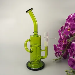 10.2 Inch Mini Dab Rig Yellow Thick Glass Bongs Hookahs Matrix Perc Water Pipes 14mm Joint Oil Rigs Small Bong with Bowl