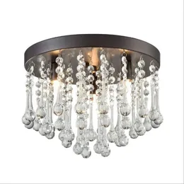 Rodada Crystal Light Corredor Foyer LED Crystal teto lâmpada aquecer cor branca Corredor Corredor Lamparas de techo Luster Lights Hotel Decor