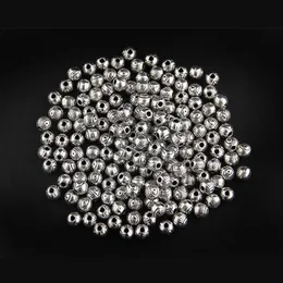 6 mm geschnitzte Augen, kleine Legierung, runde Perlen aus tibetischem Silber, Abstandshalter für Kleidung, Bekleidung, Geschenke, Bastelzubehör, GSDWZ005 Abstandshalter