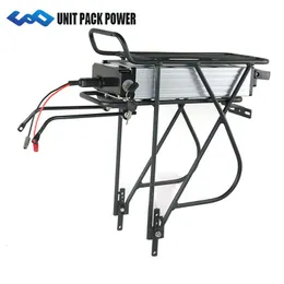 Usa Inventory Bakre rack Batteri 48V 15AH + Dubbelskikt Bagagehållare + Laddare Fit 1000W 750W 500W 24 '' '26' '' '' Wheel Motor Kit