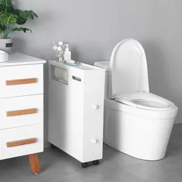 Praktischer Badezimmer-Aufbewahrungsschrank, PVC, beweglicher Bad- und Toilettenschrank, Schubladen, 52 x 16 x 70 cm, weiß, modischer Aufbewahrungstisch