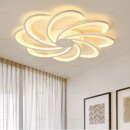 Креативные цветы Светодиодные потолочные светильники для гостиной легкие кровать в комнате домашнее освещение лампа лампары Techo Светильники