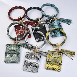 Designer Handväska Nyckelringar Individualiserad Krokodil Snake Hud Stenmönster Plånbok Tassel Armband Keychain Car Nyckelkedjor