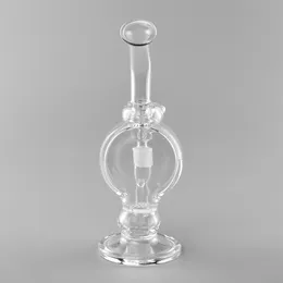 Spherical Delight: 8.5-Inch Oil Rig Hookah Bong with 14mm Female Joint, Clear Glass Water Pipe for Smokers