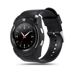 V8 Smart Watch Bra ljudkvalitet Bluetooth Wristband Band med sömnövervakning Kamerakontroll Fullständig cirkel Display V8 SmartWatch Armband