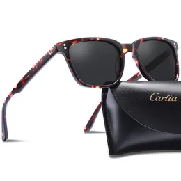 Carfia Chic Retro Polarized for Women Men 5354 Sun Glasses with Case 100% Uv400 Protection Eyewear Square 51mm 4 Colors