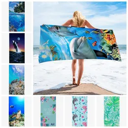 Ręcznik plażowy Mikrofibra Ręczniki do kąpieli Plus Size Szybkie Ręczniki Suche Dziewczyny Stroje Swimweear Pokrywa plażowa Kobiety Łazienka Szaty 20 Ocean Designs DW4982