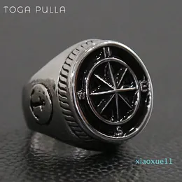 Luksusowy Vintage Viking Pirate Cross Compass Ring Heavy Silver Ze Stali Nierdzewnej Kotwicowej Ring Mężczyźni Kobiety Punk Motorcycle Biker Biżuteria