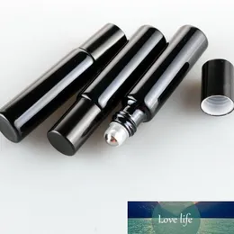 10ML Refillable Black Gold Silver UV Glass Perfume Bottle with Roller Empty Essential Oil Vial Roll On Bottles Packaging