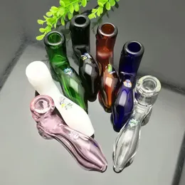 2026 Europe and Americaglass pipe bubbler smoking pipe water Glass bong Colored curved glass ribbon pipe