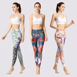 Mode Yoga byxor Blommigryck Kvinnor Unik Fitness Sportkläder Running Dancing Sexig Push Up Gym Wear Elastic Slim Byxor Toppkvalitet 2020