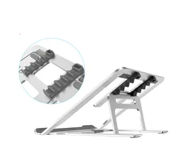 Hot Laptop Stand Aluminium Alloy Fällbar Datorkylning Stativ Upphöjd Base Dator Tillbehör Frakt Gratis