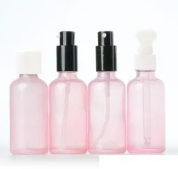 Pink glass spray bottle with super fine mist hydrating cap and bottle Pink glass spray bottles with super