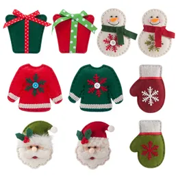 Weihnachtsbaum-Hängeanhänger, Weihnachtsmann, Schneemann, Geschenktüte, Handschuhe, Hängedekoration, Weihnachtsbaum, Vliesstoff, gebürstetes Tuch, Socken-Set