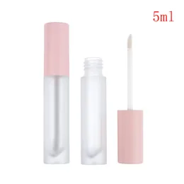 5 ml Tomt rör DIY rosa läppglansbehållare Tomt frostat läppglasyrrör Mini Lip Gloss Split-flaska
