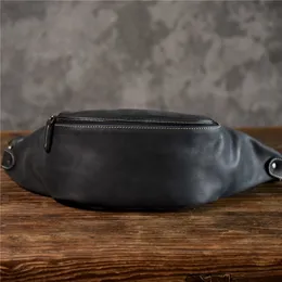 PNDME high quality cowhide simple vintage chest genuine leather men's shoulder messenger belt bag casual sports waist packs M254V