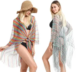 Amerikansk etnisk stil Sjal Färgglada Slit Strandhandduk Fringed Scarf Högkvalitativa Billiga Sjalar Gratis Frakt