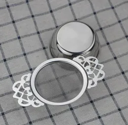 ボトムカップダブルハンドルのバルクスパイスフィルターの再使用可能な茶ストレーナーティーポットアクセサリーSN1626