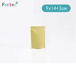 9 * 14cm Frete Grátis Saco De Papel Zipper Self-Made Nutt Kraft Papel Saco De Embalagem