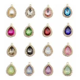 New Arrival Bling Bling Crystal Waterdrop Pendants Charms Diy Necklace Jewelry Accessories Components Multicolor Wholesale Price