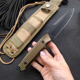 Top Quality borboleta 140BK Survival Tactical Hetero cabo da faca 154cm Preto Lâmina completa Tang liga de alumínio com bainha de nylon