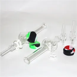 Wasserpfeifen-Nektar-Set mit 10 mm männlichem Ölbrennerrohr, dicken Pyrex-Glasrohren, Silikonbehälter, Reclaimer zum Rauchen