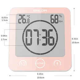 Wasserdichtes Thermometer-Hygrometer, digitale Dusche, Wandständer, Uhr, Luftfeuchtigkeit, Temperatur, spezielle Timer-Funktion, Thermometer-Hygromete