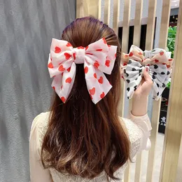 Cute Girls Baby Bowknot Hairpin Z Dot Girl Princess Duży Szyfonowa Bowknot Barrette Fashion Pretty Bow Hair Klip Akcesoria Prezenty Najlepsze