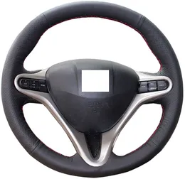 Genuine Black Leather Steering Wheel Cover for 3 Spoke 8th Honda Civic 2007 2008 2009 2010 2011 DIY Sew Interior Accessories