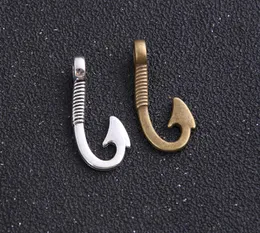 200 sztuk Srebrny Bronze Plated Fish Hook Charms Wisiorki do bransoletki Naszyjnik Biżuteria Dokonywanie DIY Handmade Craft 14x31mm