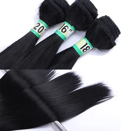 Syntetisk hårförlängning Peruvian Hair Extensions Hög Tempreture Fiber Vävar 20inch 1 Bundlar Flätande hår Straight for Weaves Women