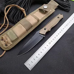 1 sztuk Nowy Motyl 140BK Survival Tactical Prosto Nóż 154 cm Black Blade Full Tang Aluminiowy uchwyt ze osłoną nylonową